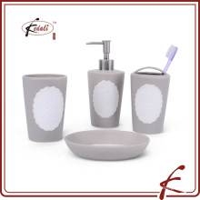 4pc White Ceramic Soap Dish, Soap Dispenser,Toothbrush Holder,Tumbler Bathroom Accessory Set